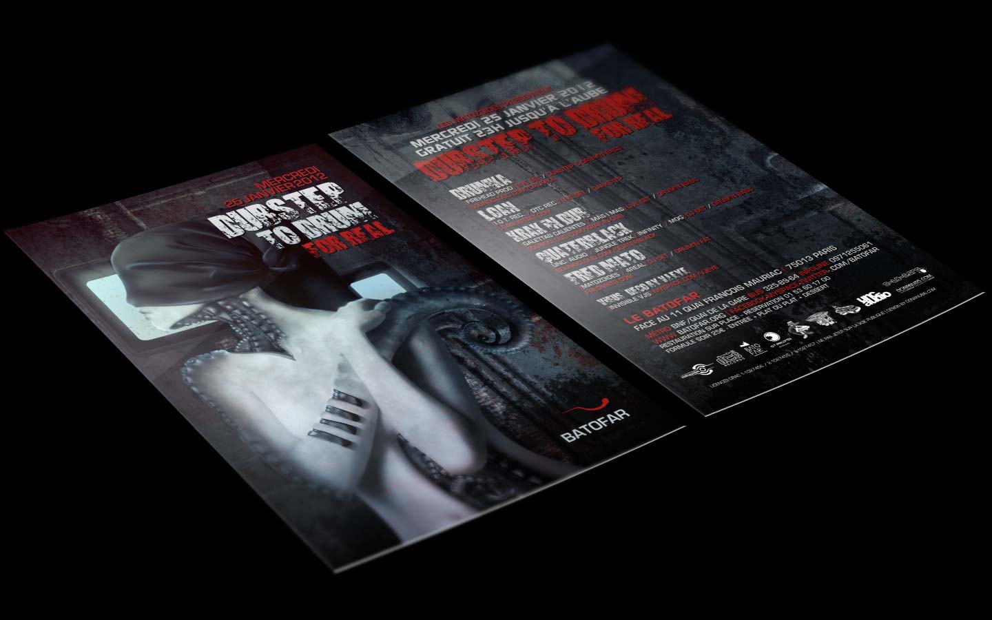 PLPS / Dubstep to Drum For Real - Laurent Lemoigne - Donanubis - Don Anubis - Digital Art - Graphic Design - Flyer - Matozoides - Batofar - Paris - Art - Music - Electronic - Party - Event - Flyer - Poster - Industrial - Dark - Woman - Beautiful - Kraken - Octopus - Biomechanical - Biomechanoid - Giger - Rust - Alternative - Underground - Geneva - Switzerland - Drum and Bass - d'n'b - Hard Drum - Dubstep - Drumka / Firehead Prod - Loan / IOR Records - Krak In Dub / Galettas Calientes / Mas I Mas - Quaterblack / UNC Audio / Jungle Trek / Infinity / Mog - Fred Mato / Matozoides / DTC Records / 4real - Metal - Hard - Rock - Death - Band - Illustration