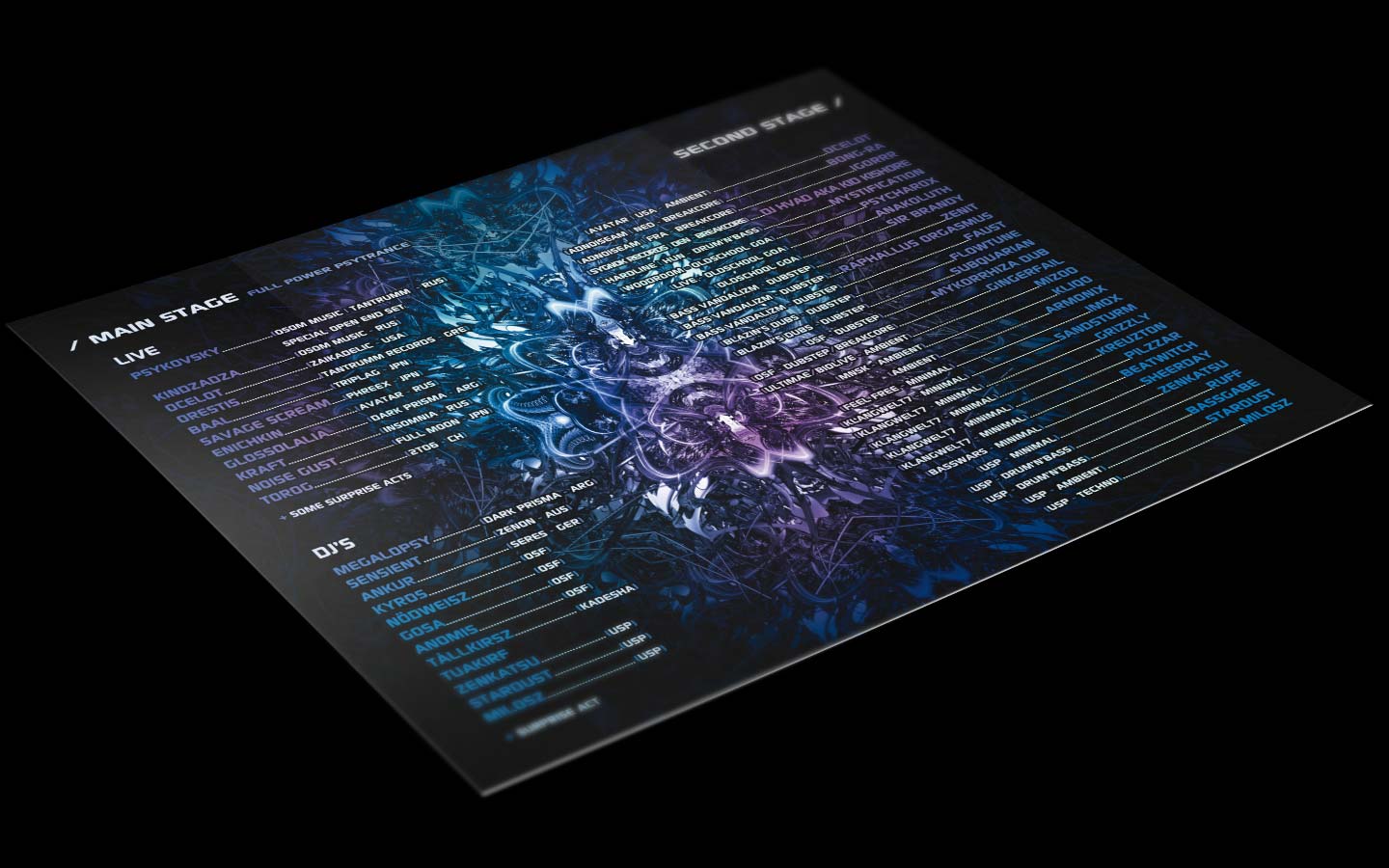 USP - The Ritual Festival - Dark Psytrance - Laurent Lemoigne - Donanubis - Don Anubis - Graphic Design - Logo Design - Web Design - Underground Sound Promotion - Mantra Tribe System - OSF - Open air - Switzerland - Art - Music - Electronic - Party - Event - Flyer - Poster - Alternative - Underground - Geneva - Switzerland - Dark Psytrance - Darkpsy - Trance - Ambient - Breakcore - Drum and Bass - Goa - Dubstep - Techno - Minimal - Shaman - Shamanic - Consciousness - Fractal - 3d - Psychedelic - LSD - Hoffman - Psykovsky / Osom / Tantrumm - Kindzadza / Osom Music - Ocelot / Zaikadelic - Orestis / Tantrumm Records - Baal / Triplag - SAvage Screem / Phreex - Enichkin / Avatar - Glossolalia / Dark Prisma - Kraft / Insomnia - Noise Gust / Full Moon - Torog / 2to6 - Megalopsy / Dark Prisma - Sensient / Zenon - Ankur / Seres / Kyros - Nodweisz - Gosa - Anomis / OSF - Tallkirsz / Kadesha - Tuakirf - Zenkatsu - Stardust / Milosz / USP - Ocelot / Avatar - Bong-Ra / Adnoiseam - Igorrr / Adnoiseam - Dj Hvad aka Kid Kishore / Sygnok Records - Mystification / Hardline - Psycharox / Woodroom - Anakoluth / Sir Brandy / Zenit / Bass Vandalizm - Raphallus Orgasmus - Faust - Flowtune / Blazin's Dubs - Subquarian - Mykorrhiza Dub / OSF - Gingerfail / OSF - Mizoo / Ultimae / Biolive - Kliqo / Mmsk - Armonix - Imox / Feel Free - Sandsturm / Klangwelt77 - Grizzly / Kreutzton - Pilzzar - Beatwitch - SHeerday / Basswars - Zenkatsu / Ruff / Bassgabe - Stardust - Milosz